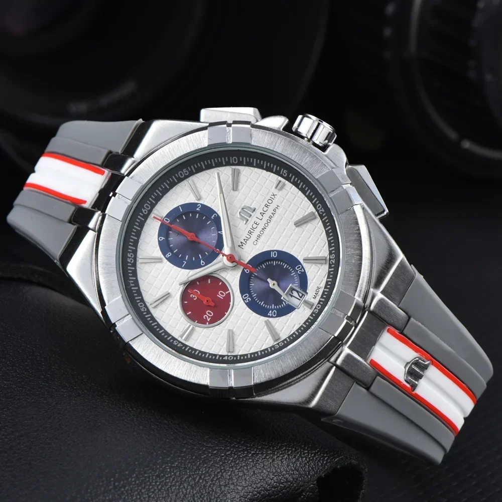High Quality Maurice Lacroix Brand Watches For Mens Multifunction Chronograph WristWatch Business Precious Quartz AAA Male Clock image 3