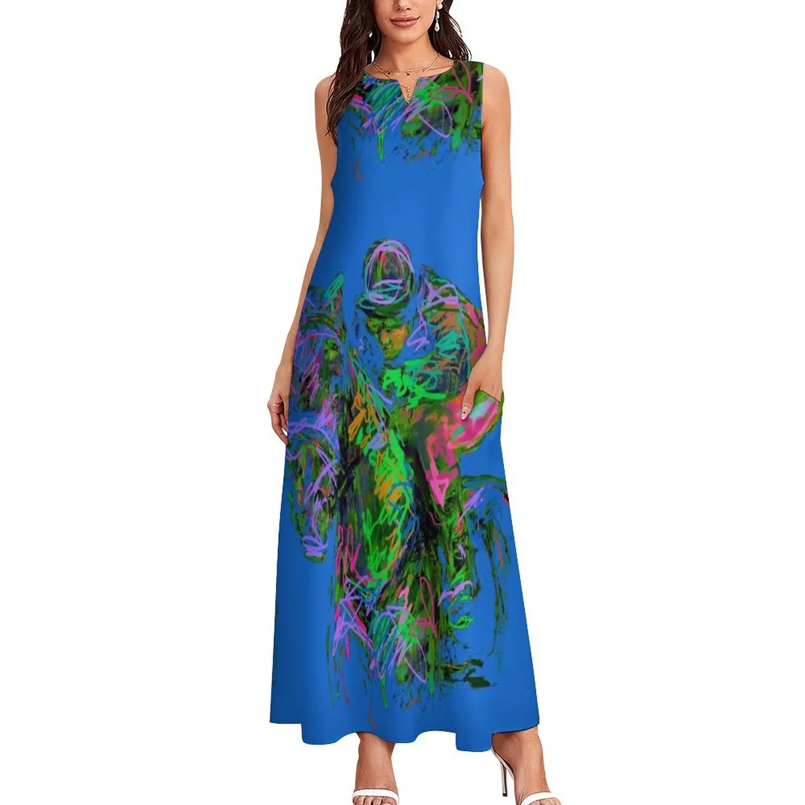 Derby with blue Long Dress summer outfits for women 2024 evening dresses women clothes luxury dress