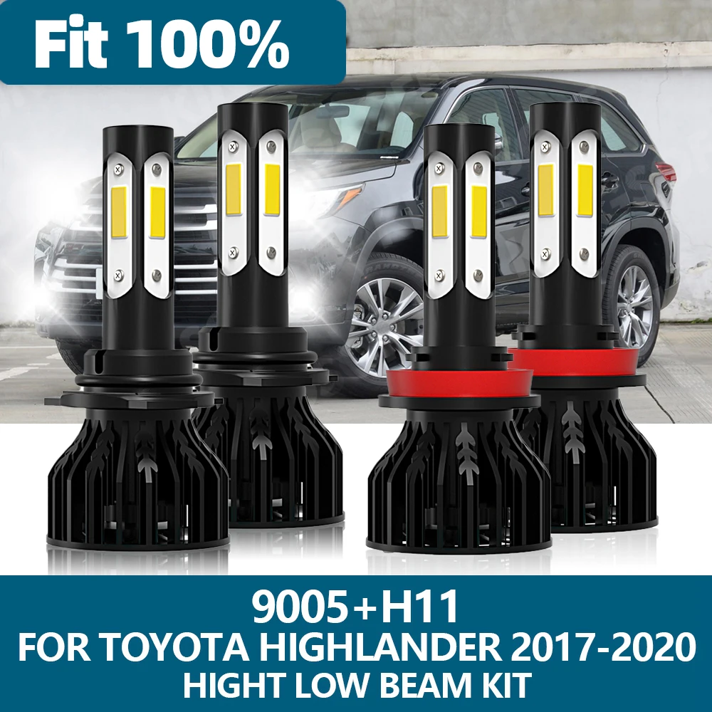 

LED Headlights 6000K 120W Turbo 900Car Headlight Bulbs H11 Super Bright Auto Lamps For Toyota Highlander 2017 2018 2019 2020