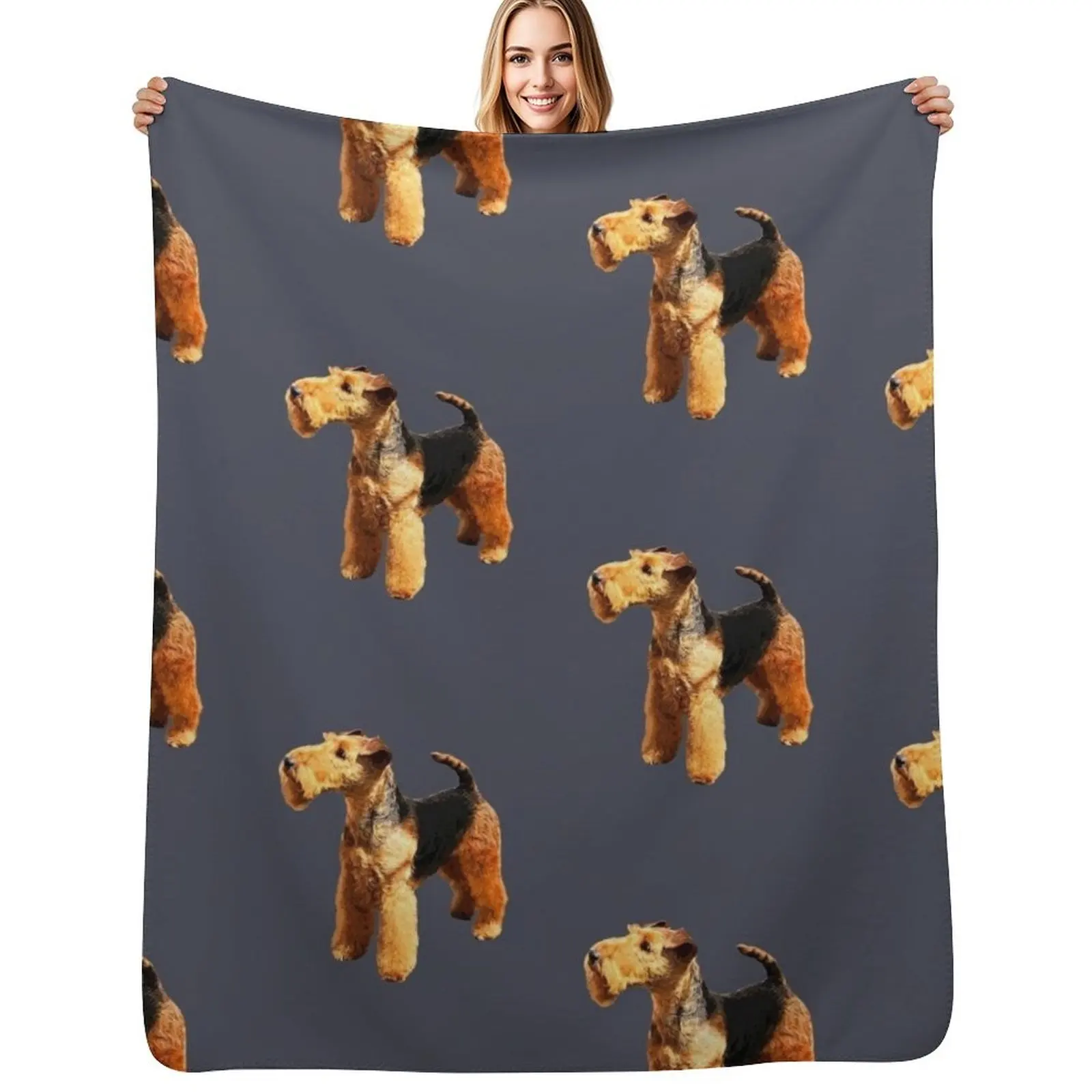 Welsh Terrier Beautiful Dog Throw Blanket Decorative Soft Throw Blanket for Couch Sofa