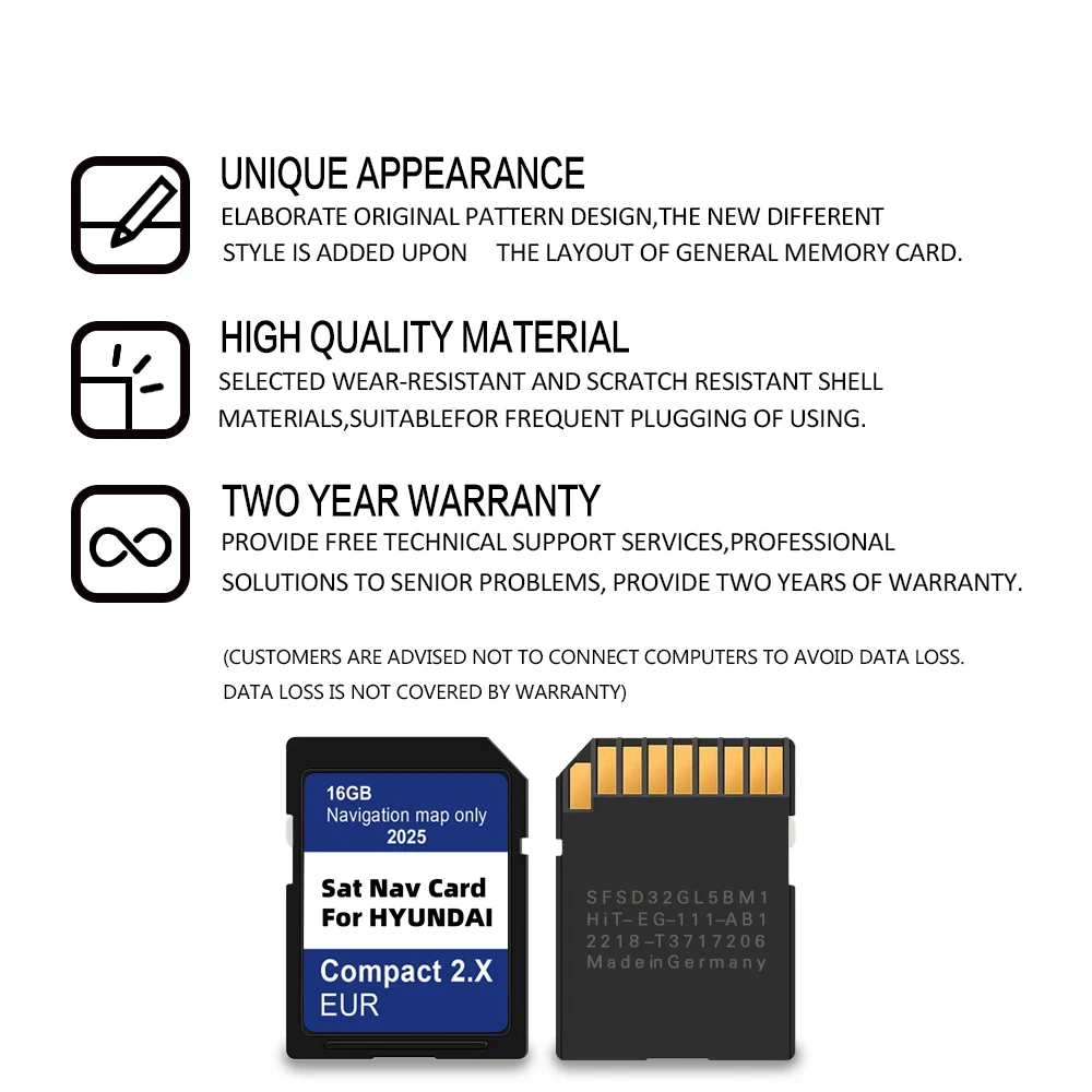 Update Maps Europe UK Sat Nav for Hyundai H1/i20/Santa Fe/Grand Santa Fe/Tucson 2025 Navigation GEN2 System SD Card 16GB GPS