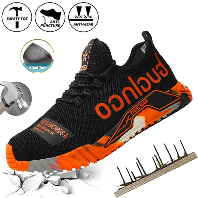 Zapatos de seguridad para el trabajo para hombre, zapatos de trabajo con punta de acero, zapatillas ligeras y transpirables, zapatos de aislamiento antipinchazos, Dian Sen
