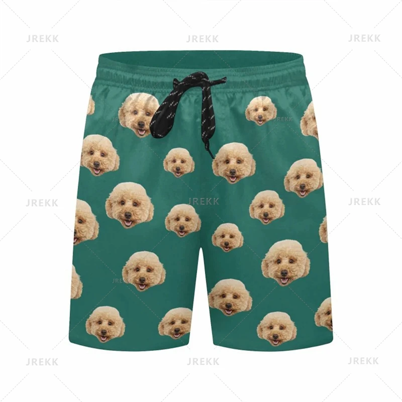 Summer 3D Printing Custom Face Beach Shorts Women Funny Design Pets Swim Trunks Men Fashion Board Shorts Streetwear Short Pants