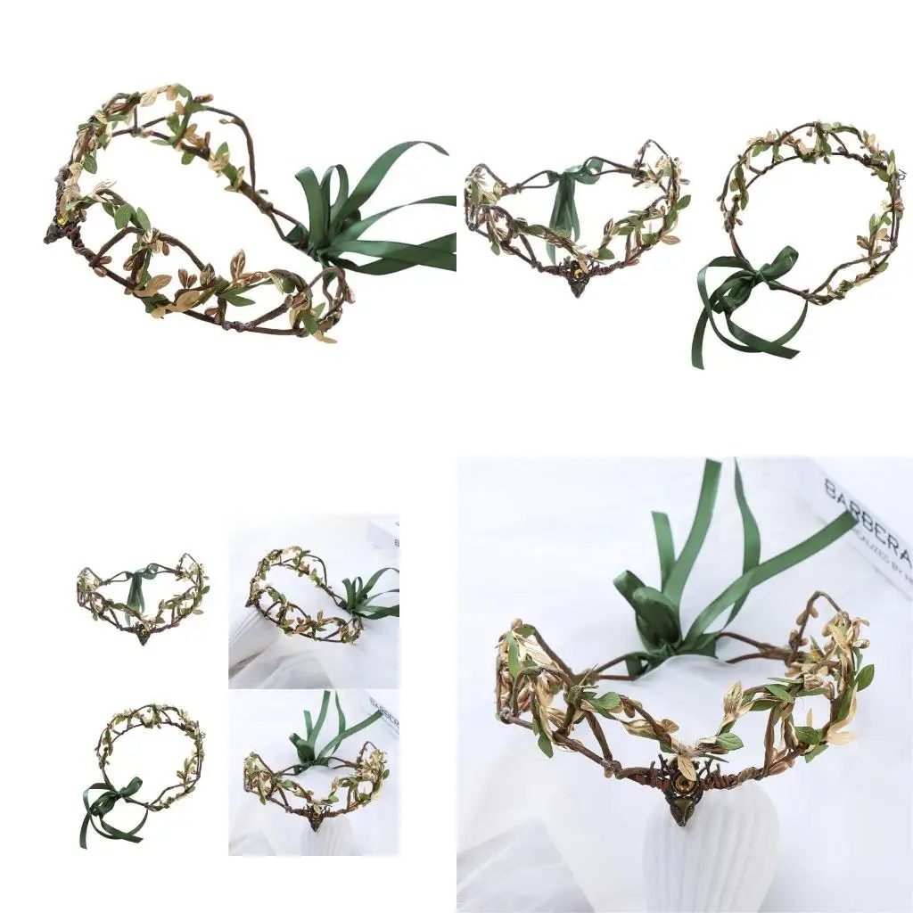 

31BB Girls Leaves Hairband Ethnic Headband for Halloween Cosplay Fairy