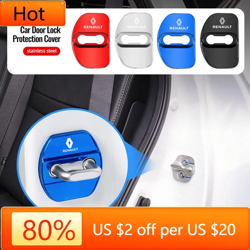 

2026 Горячие наклейки для салона Renault, крышка дверного замка автомобиля, антикоррозийный защитный чехол, наклейка для Renault Scenic Clio QM6 Kadjar K