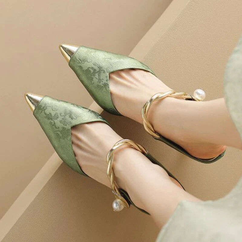 

Elegant Women Slippers Pointed Toe Sexy High Heeled Shoes Fashion Woman Sandals 2025 Designer Pumps New Luxury Zapatos De Mujer