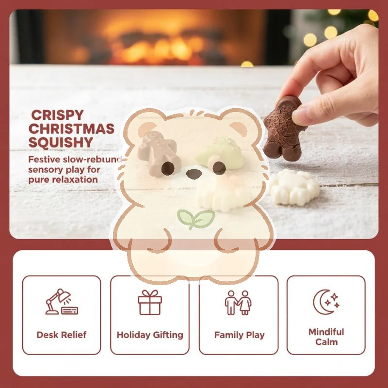 Christmas Stress Ball Soft Clay Material Fun Maltose Texture Fidget Toy for Home Office Stress Relief