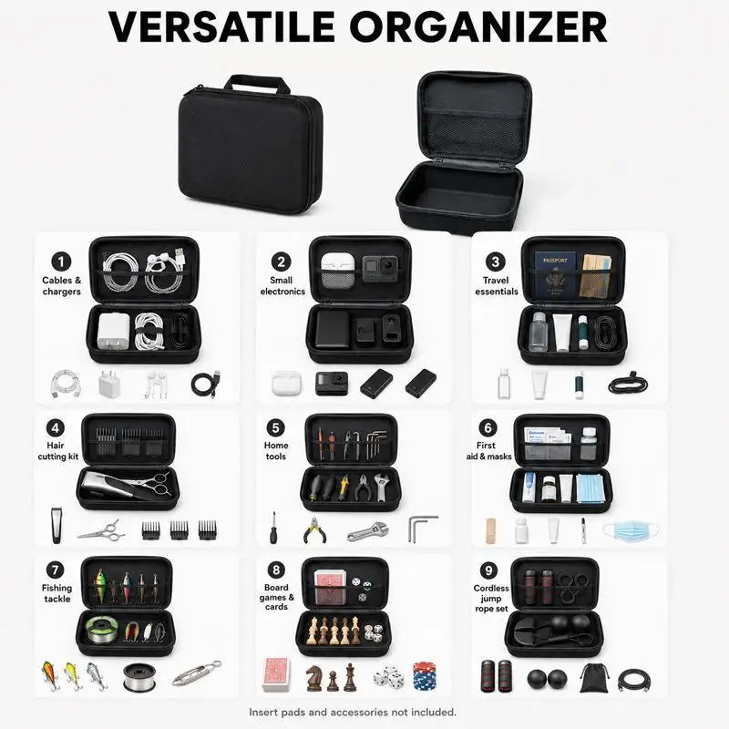 EVA-Aufbewahrungsbox, Reisetasche mit Reißverschluss, kleine tragbare Schutztasche, Outdoor-Werkzeugtasche, Organizer für Zubehör – Detail 4