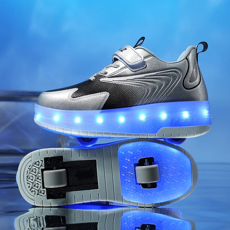 High quality roller skates Fashion youth multi-functional sports shoes with light single row roller skates