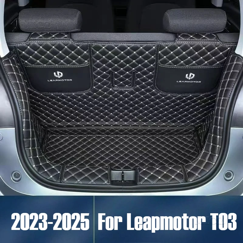 

Для Leapmotor T03 2023 2024 2025 автомобильные аксессуары багажник водонепроницаемый лоток противоскользящий багажник задний напольный коврик для багажника коврик для хранения
