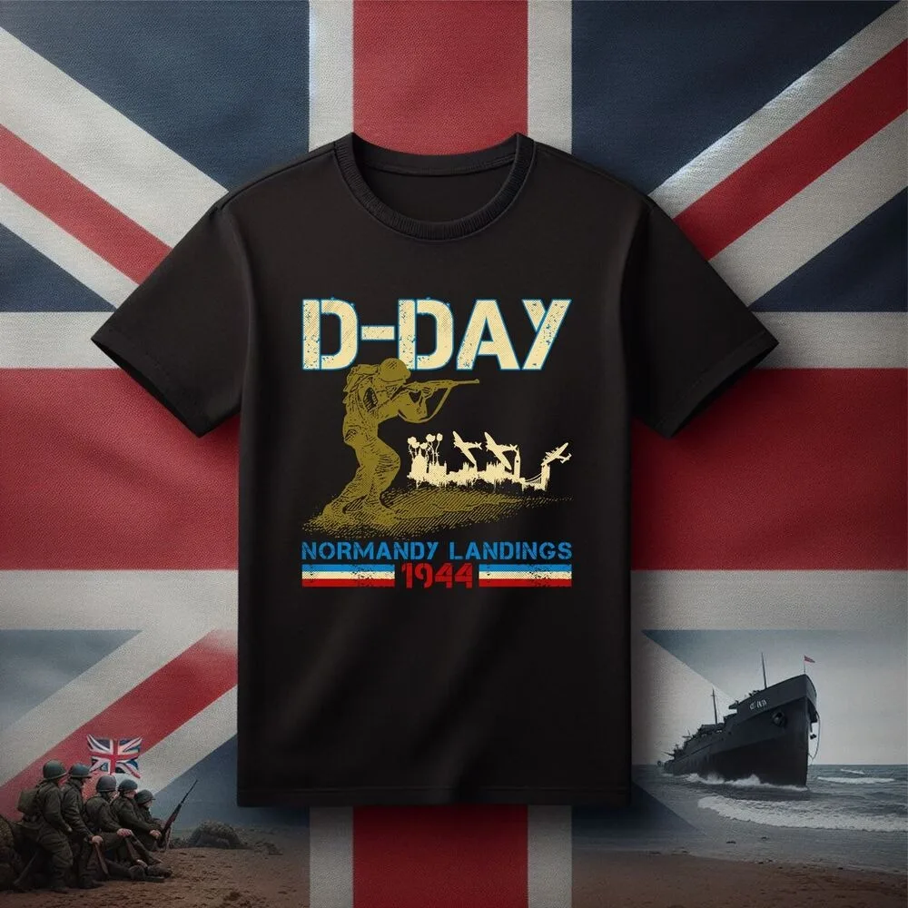 Футболка D-Day Lest We забудьте, футболка на День памяти, футболка с британским флагом 2024, футболка унисекс, топы с принтом флага, Хлопковая мужская одежда