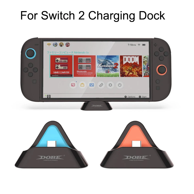 Портативная зарядная док-станция Type-C для Switch 2, подставка для зарядного устройства, зарядная док-станция для Switch/Switch OLED/Switch Lite, игровые аксессуары