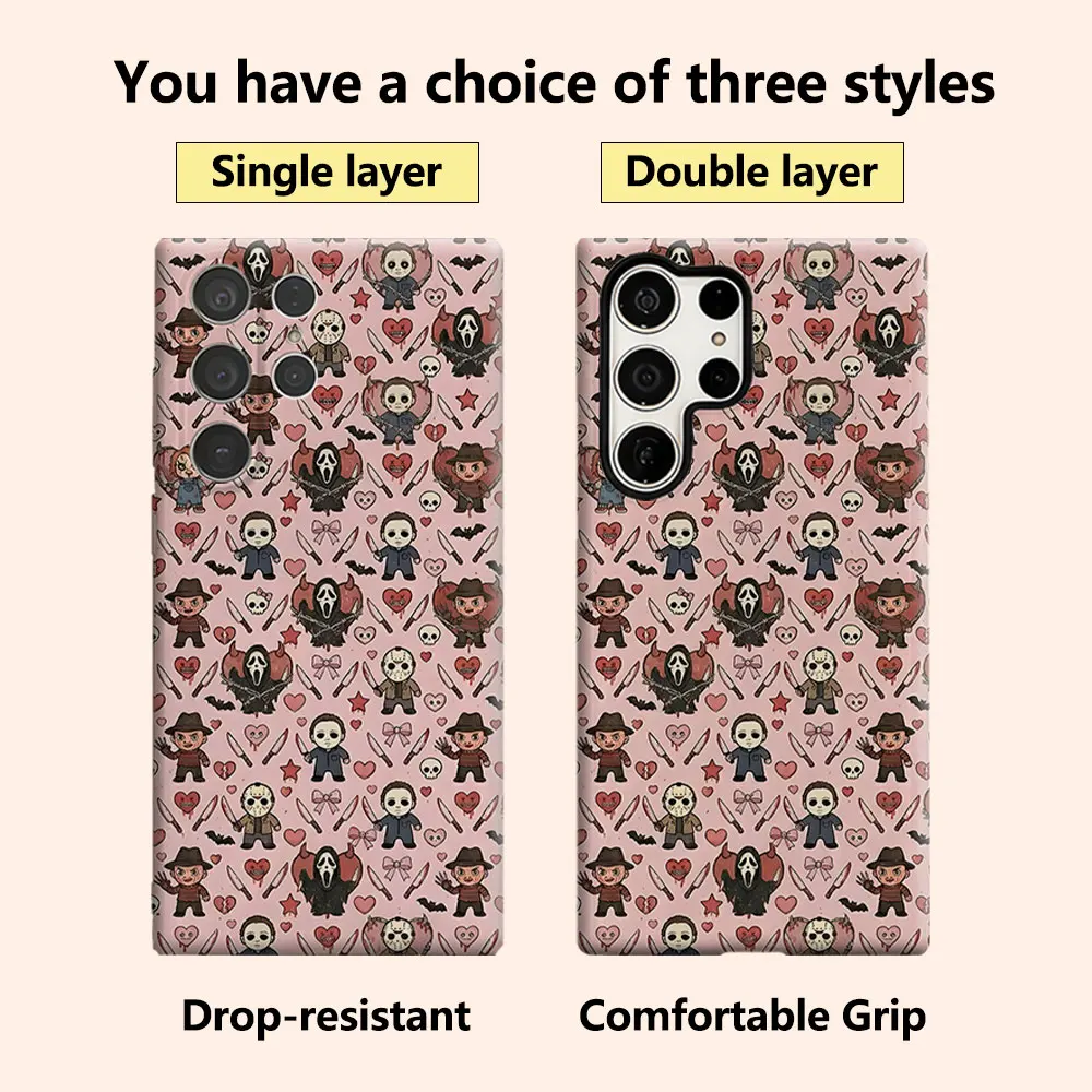 Horror Cartoon Characters Luxury Fashion Full Lens Protective Case for Samsung Galaxy S26 S25 S24 A56 A36 Plus Ultra
