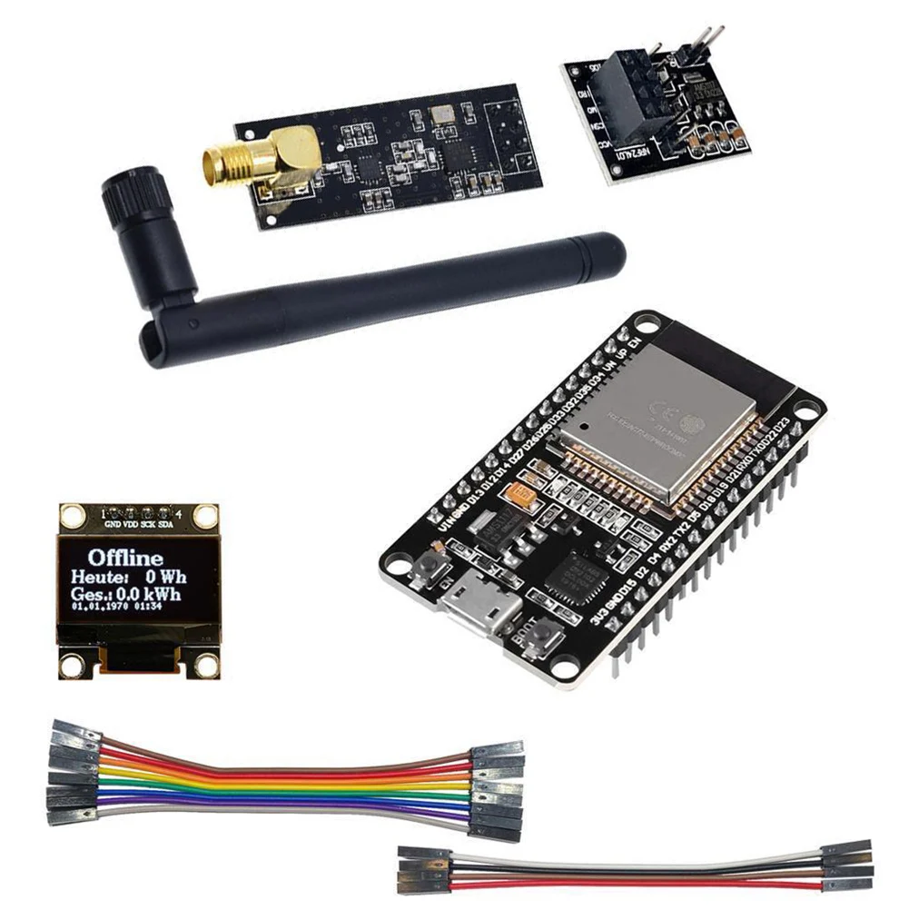 OpenDTU For Hoymiles DIY Kit Display For ESP32 For NRF24L01 Antenne Socket Kabel HM300, HM350, HM400, HM600, HM700, HM800, HM12