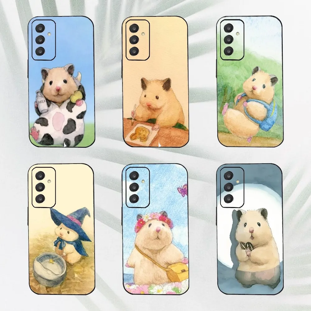 

Cute Hamster Phone Case For Samsung Galaxy A52 A12 A51 S21 Edge S22ULTRA S23 S20LITE Plus Ultra Black Cover