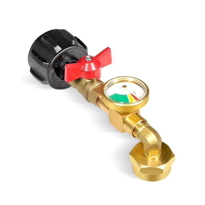 Propane Cylinder Refill Connector QCC Type Gas Filling Adapter With Control Ball Valve And Luminous Strap For Gas Tank