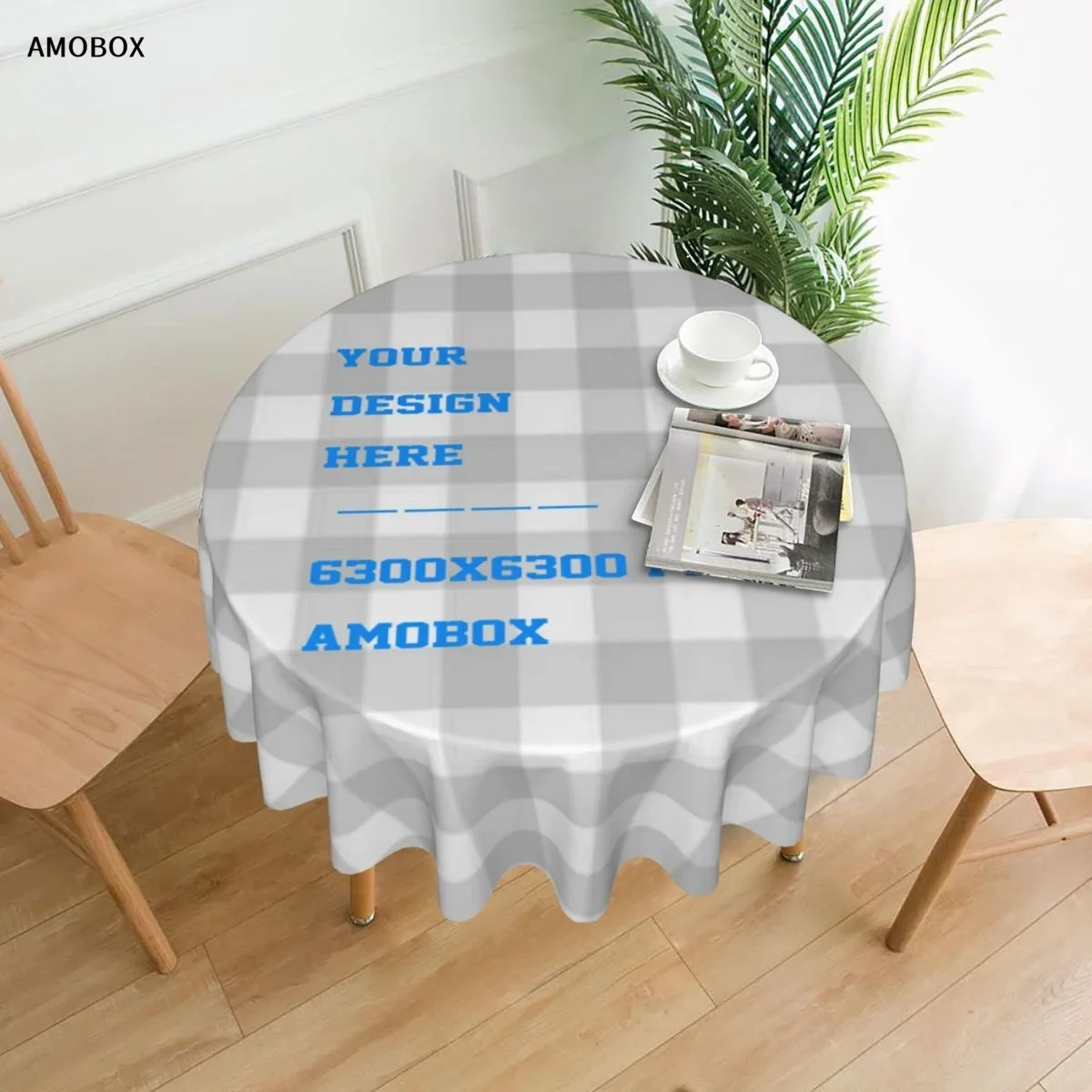 AMOBOX-Custom Tablecloth for Round Tables, Table Cover Cloth, Decorative for Kitchen, Dining Room