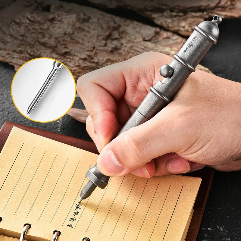 Titanium Alloy Tactical Pen Bolt Type Business Signature Pen Camping Multi-functional Self-defense Break Windows Pen EDC Tools