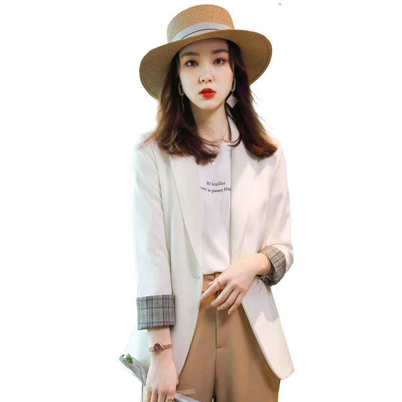 

2021 Women's jacket Fashion White Coat OL Styles Autumn Winter Blazers for Women Business Work Blaser Outwear Tops S-4XL