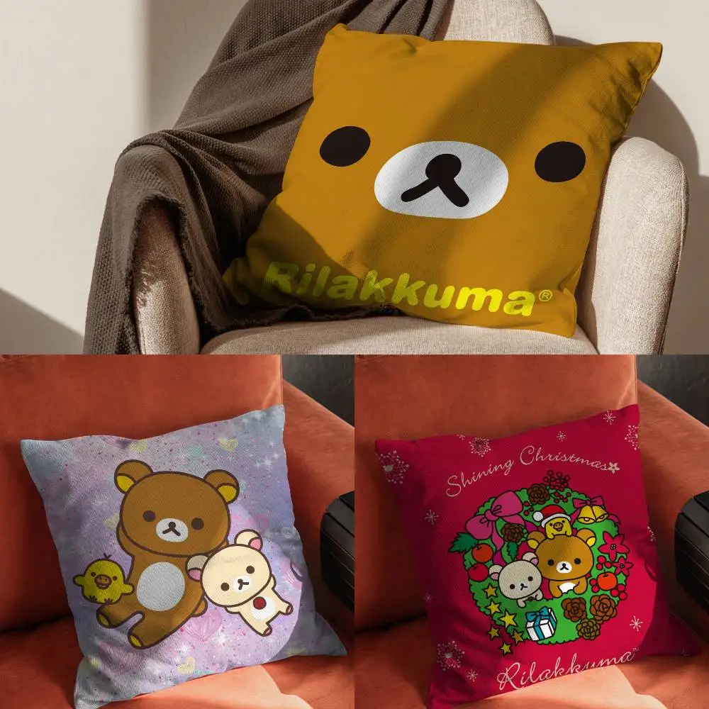 

Cute R-RilakkumaPillowcase For Car Pillows 60x60 Cushions Luxury Double Sided Cover Home And Decoration Sofa 30x30