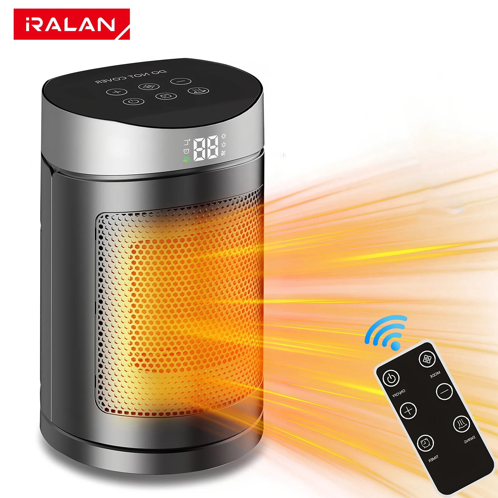 

Electric Heater PTC Ceramic Rapid Safe Heating Remote Control Timer Eco Fan Mode Timer Widespread Oscillation Portable Heater