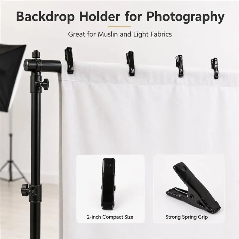 ABKJ-Photography Muslin Backdrop Holder, 2 Inch Clip, 40 Pcs Small Spring Clamps, Heavy Duty Woodworking Fastener For Crafts