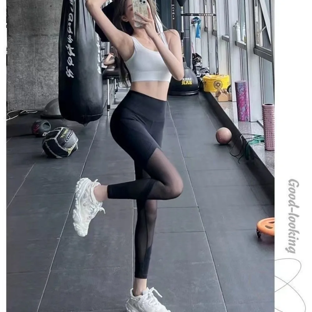 Outdoor Seks Open Kruis Erotische Broek Yoga Fitness Vrouwen Sexy Strakke Hoge Top Sport Naadloze Leggings Perzik Heup Push-Up Broek