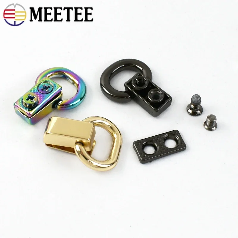 2/4/10Pcs Meetee 11mm Metal Buckles O Ring Screw Buckle Bag Strap Side Clip Clasp Handbag Handle Connector Hardware Accessories