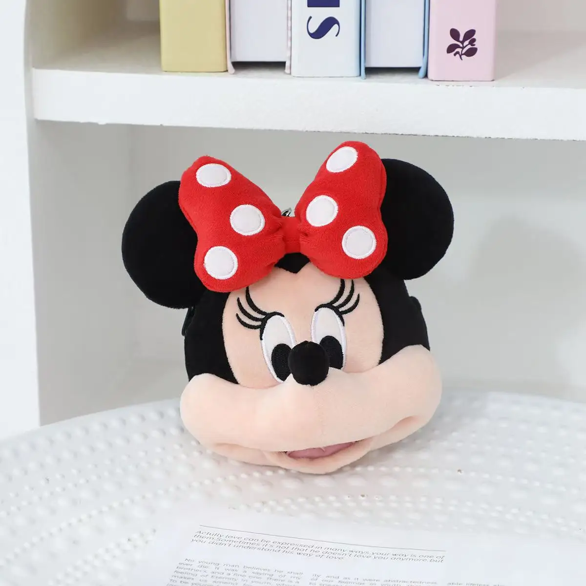 

16cm latest Mickey and Minnie coin purse headphone bag filled with plush toys, cartoon anime, cute birthday gifts, and fun dolls