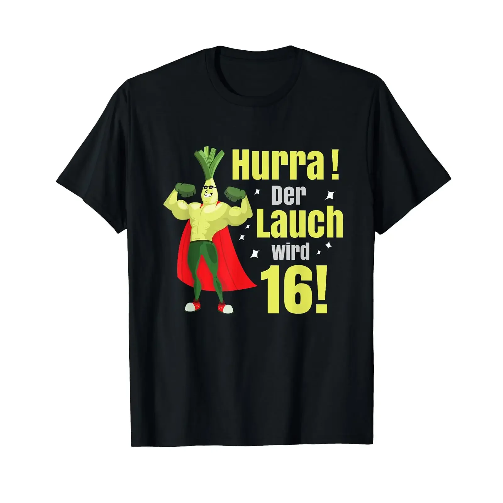 Hooray the leek is turning 16 Boy Years 16th Birthday T Shirt black vintage Washed Slightly designer clothes Versatile fashion