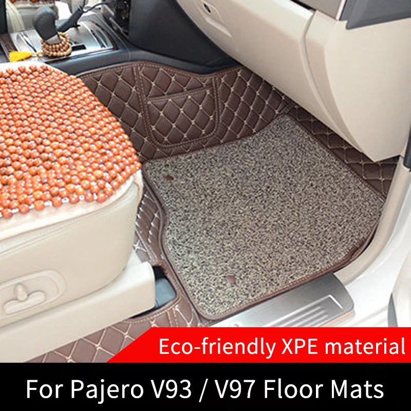 Full-Coverage Double-Layer Floor Mats for Mitsubishi Pajero V93/V97 (2008–2023) – Eco-Friendly XPE,Removable Carpet,Custom-Fit