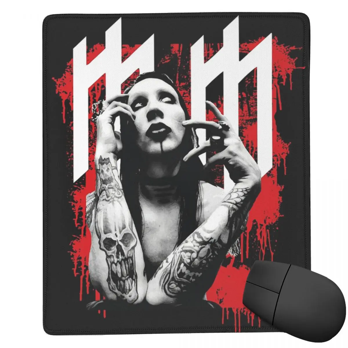 Marilyn Manson Glitch Fan Gift Music Mouse Pad Computer Keyboard Mouse Mat Gaming PC Laptop Desk Mat Office Accessories