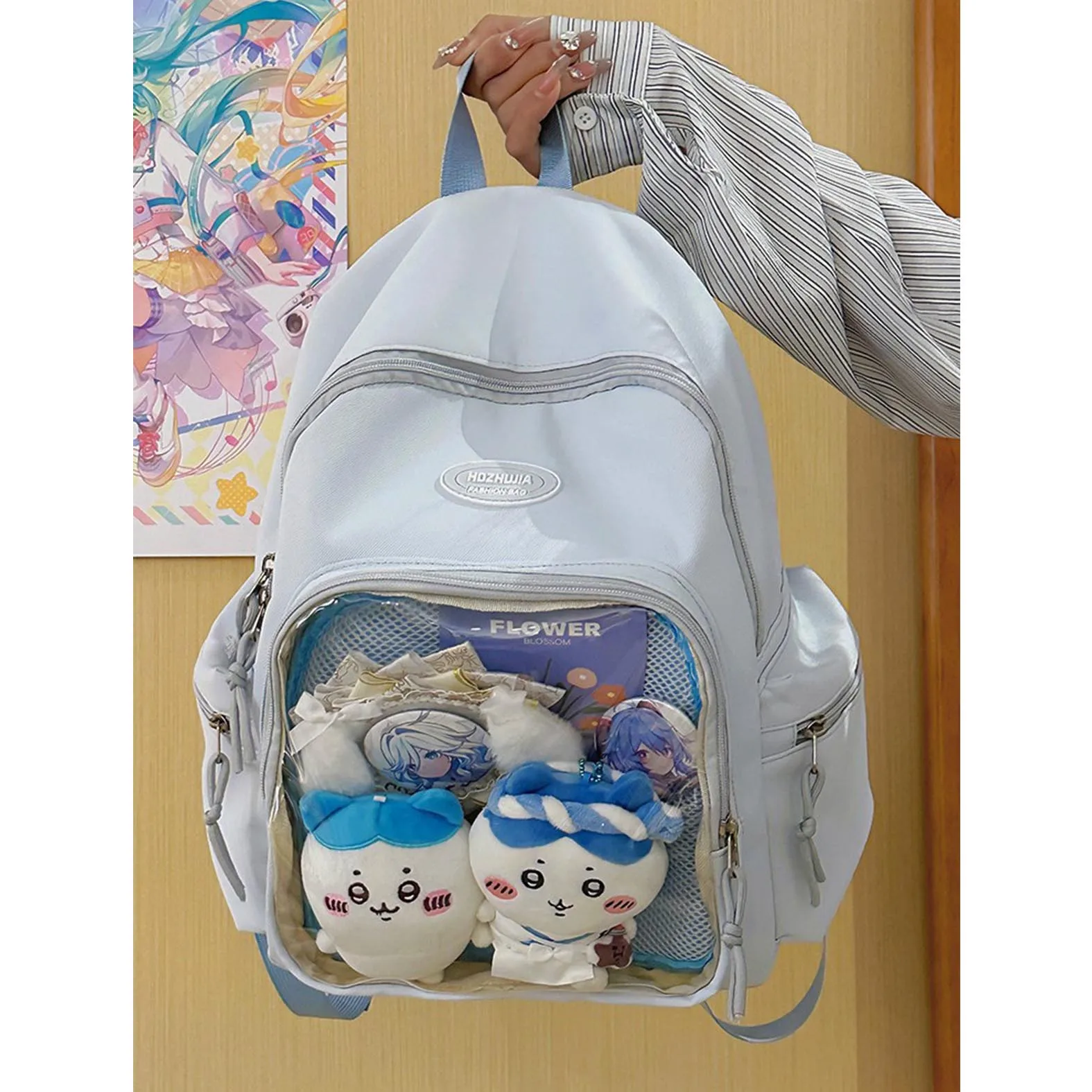 

New Japanese style Little Fresh Backpack Student Backpack Transparent Bar Pain Bag 2025 Cute Fashion Travel Bag