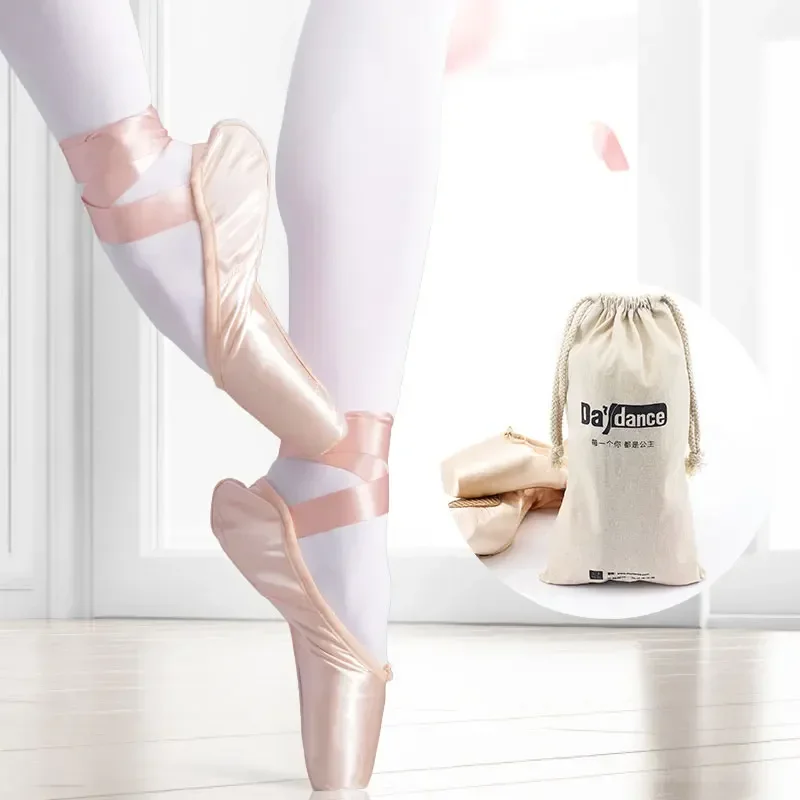 Sapatilhas Ballet Pointe para Dançar, Sapatilhas Bailarinas para Meninas, Lona Cetim, Rosa e Vermelho