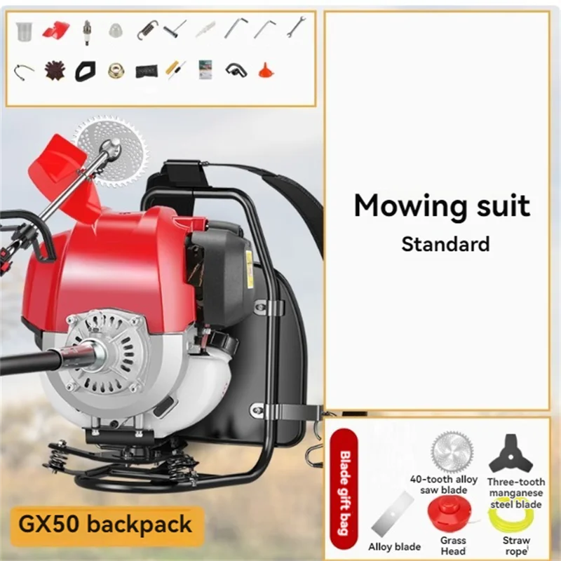 Agricultural GX50 Backpack Cutter 4 Stroke Engine Petrol Hedge Trimmer Grass Cutter Tiller Cultivator Lawn Mower