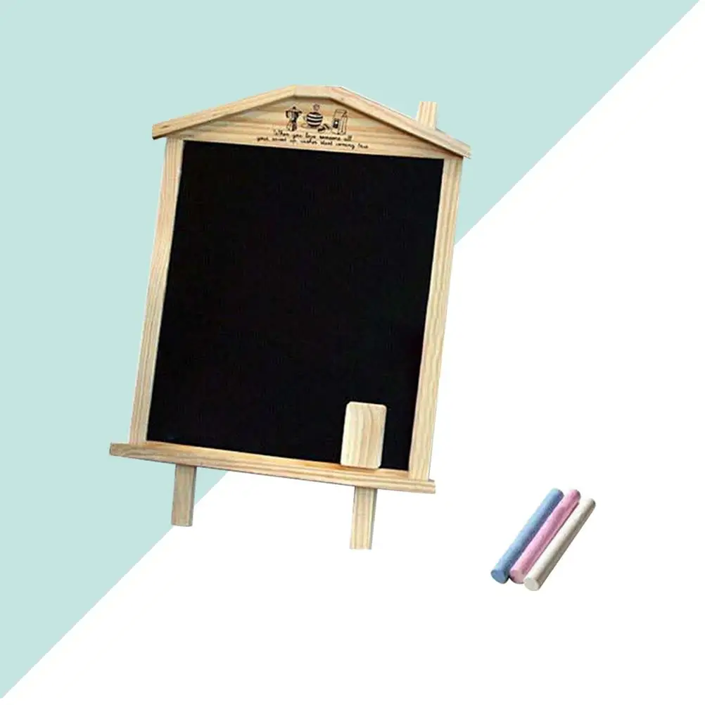 Wooden Magnetic Blackboard Chalkboard Small Memo Board Stand Wear Resistant Message Board Decorative Sign Hanging Board Wall