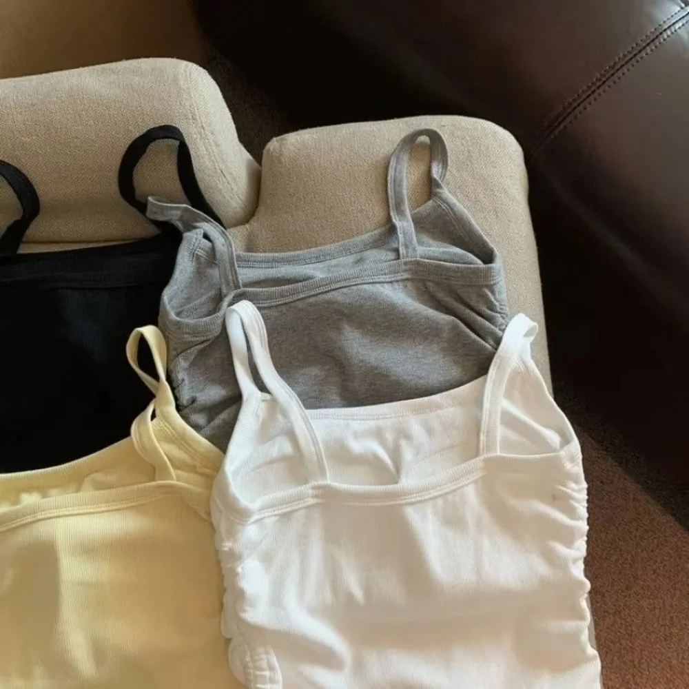 جديد الصلبة رداء علوي من دون أكمام للنساء القمم أكمام مع منصات الصدر ضيق مرونة قميص مضلع طيات الإناث الملابس الداخلية النساء