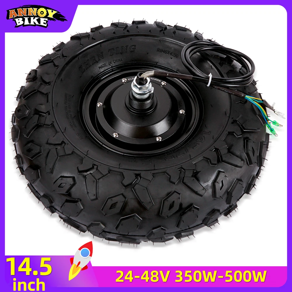 

High Torque 40N.M 14.5 inch Hub Motor 24V36V48V 350W 500W Electric Wheelbarrow Gear Motor with 145/70-6 Tyre Geared Hub Motor