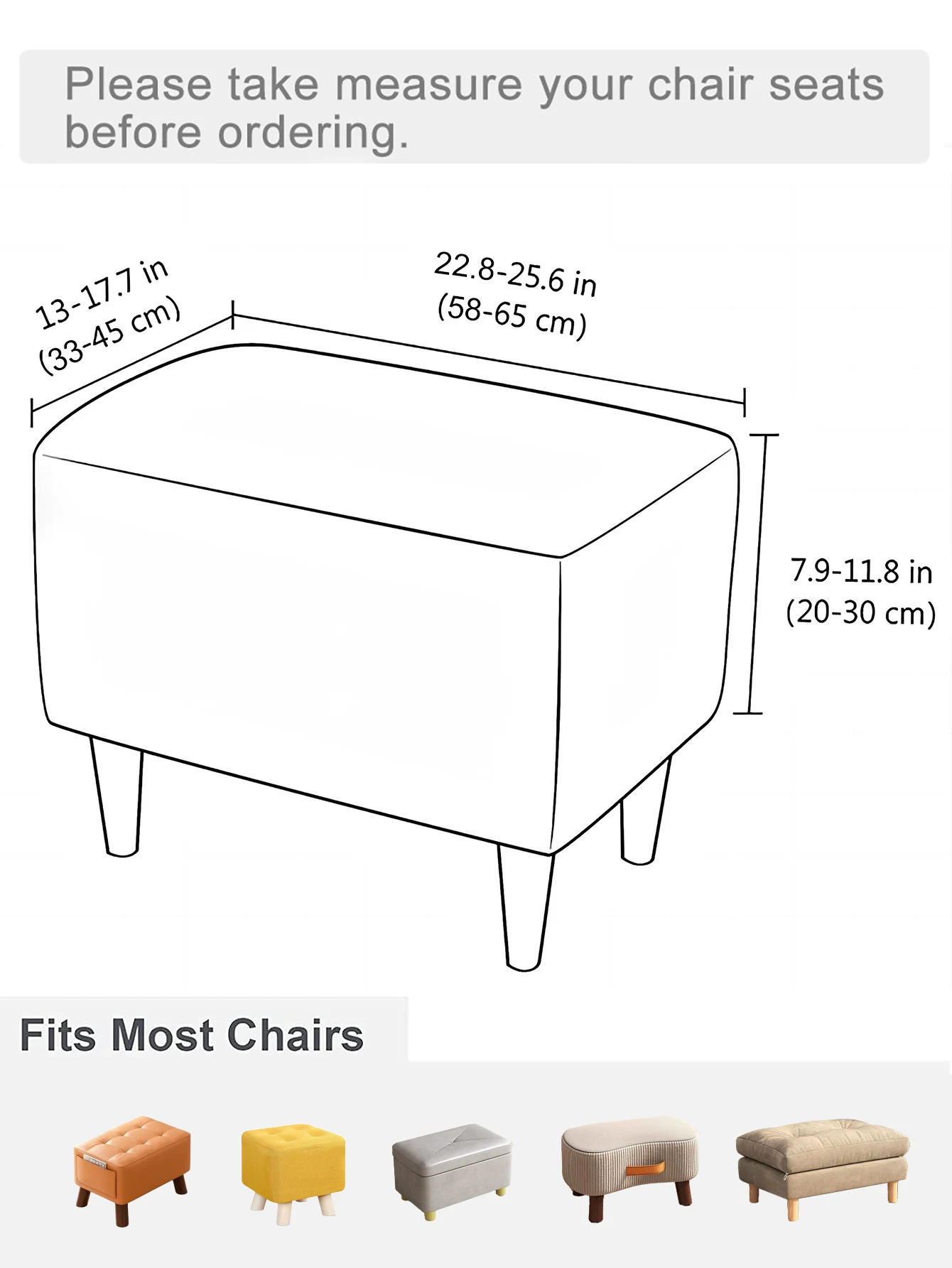 1pc printed Square Cover Soft Elastic Footrest Slipcovers for Living Room House Pouf Stool Covers Furniture Protector Case