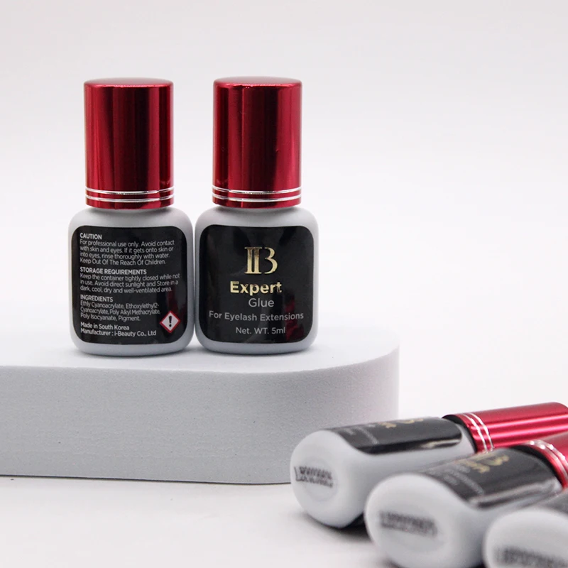 5 stücke Korea IB Expert Kleber 1S Schnell Trocknend Für Wimpern Extensions Original IB Wein Rot Kappe Lash Kleber falsche Wimpern Kleber
