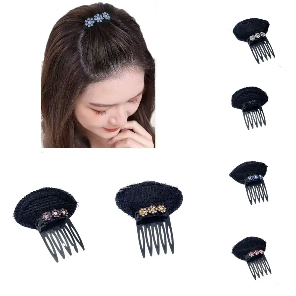 Elegante Flor Puff Cabeça Almofada de Cabelo, Esponja Volume Invisible, DIY Hair Styling Tool, Braid Clipe de Cabelo para Menina