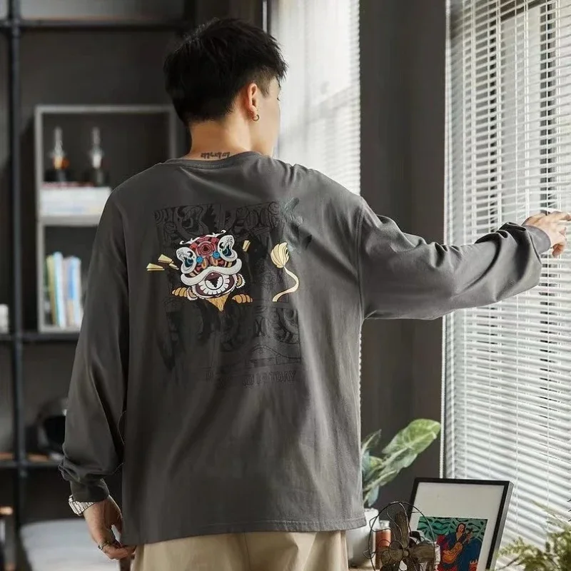 

Spring and Autumn Baggy Men's T-shirts Casual Size Sweatshirt Fashion Trends 2025 Xxl Tee Korean Luxury Funny Emo Male Pullover