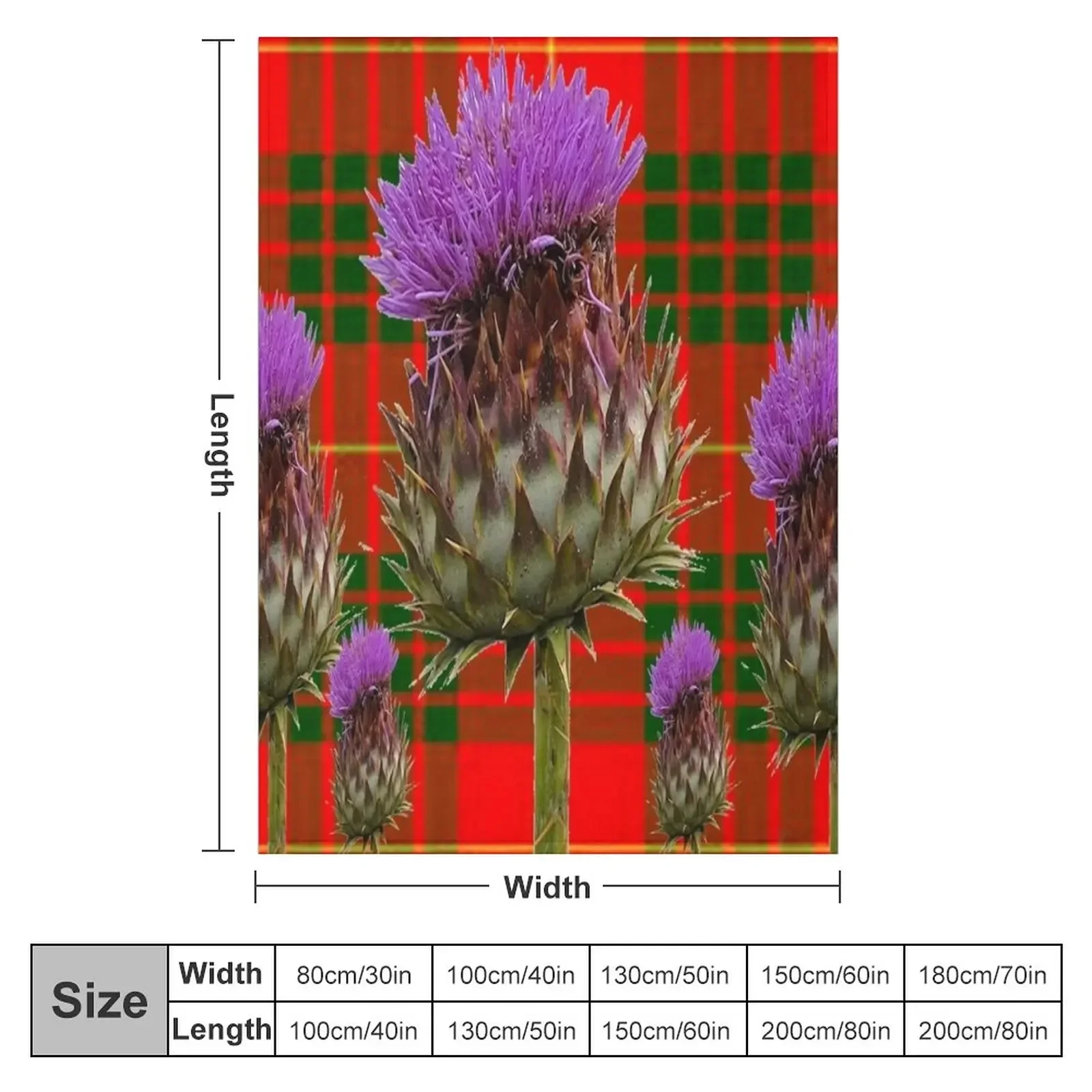 New ROW OF THISTLE ON SCOTTISH CAMERON TARTAN ART Throw Blanket Beautifuls Plaid blankets ands Blankets