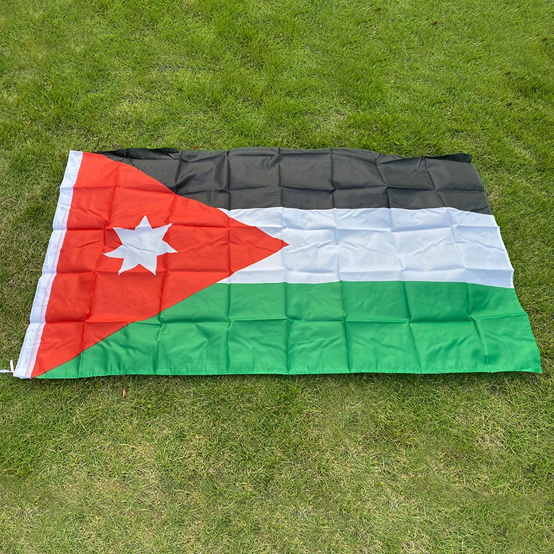 aerxemrbrae 150x90cm  Jordan  flag  High Quality Double Sided Printed Polyester Jordan  flag Grommets