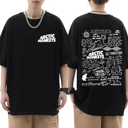 Summer Arctic Monkeys Inspired Men's T-Shirt Album List Doodle Print Vintage Women Hip Hop Punk Short Sleeve T shirts Streetwear