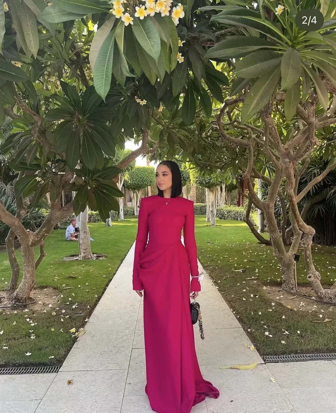 Customized Vintage New Arrival O Neck Long Sleeves Mermaid vestidos de noche vestidos de gala Evening Dresses فستان العيد