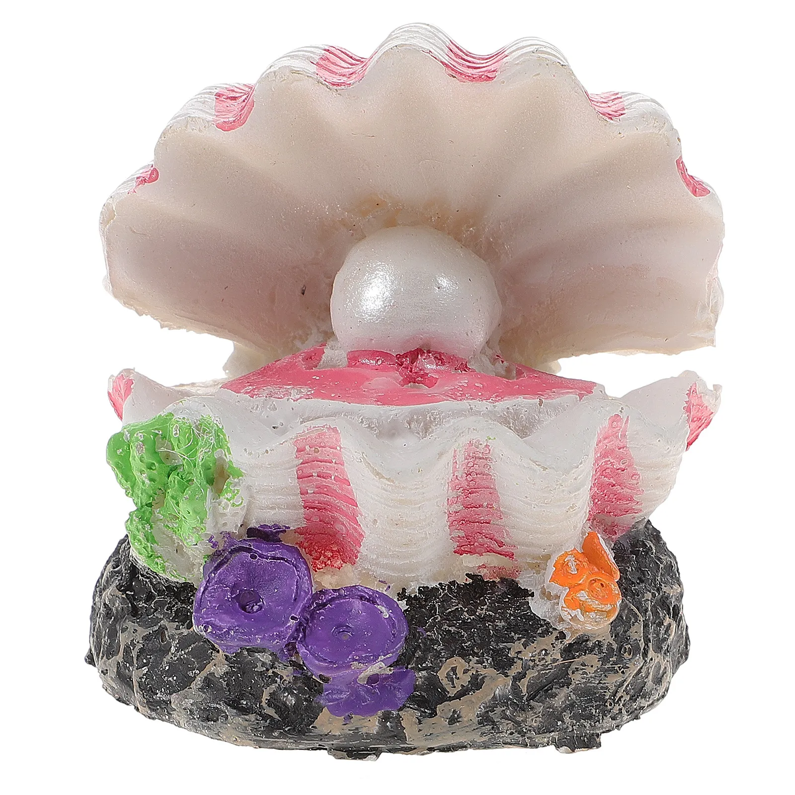 1Pcs Sea Shell Shaped Air Bubble Stone Bubble Pearl Shell Aquarium Decor Resin Fish Tank Ornament Bubbling Landscape Effect No