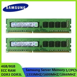 Mémoire de serveur Samsung DDR3 PC3-12800E mémoire de poste de travail 14900E 10600E 1.35/1.5V ECC RAM DDR3 DDR3L 8GB 1333 1600MHz 1866MHz RAM