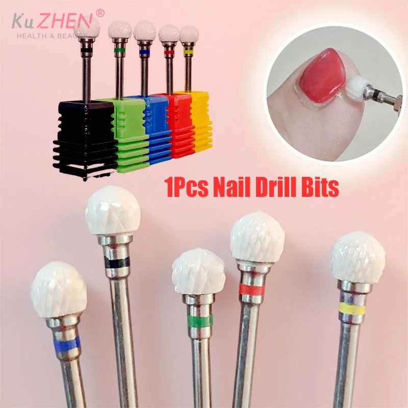 หัวเจียรเล็บเซรามิกทรงกลม สำหรับเครื่องตะไบเล็บไฟฟ้า ใช้ขัดเล็บและกำจัดหนังกำพร้าอย่างรวดเร็ว อุปกรณ์เสริมสำหรับเครื่องขัดเล็บไฟฟ้า