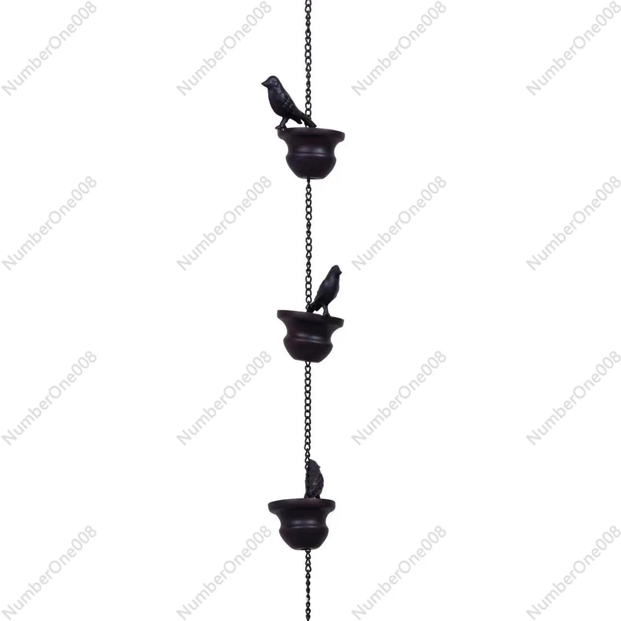 

Кованая дождевая цепь с декором в виде птиц, цепь для отвода воды с крыши, металлический ветряной колокольчик для патио виллы